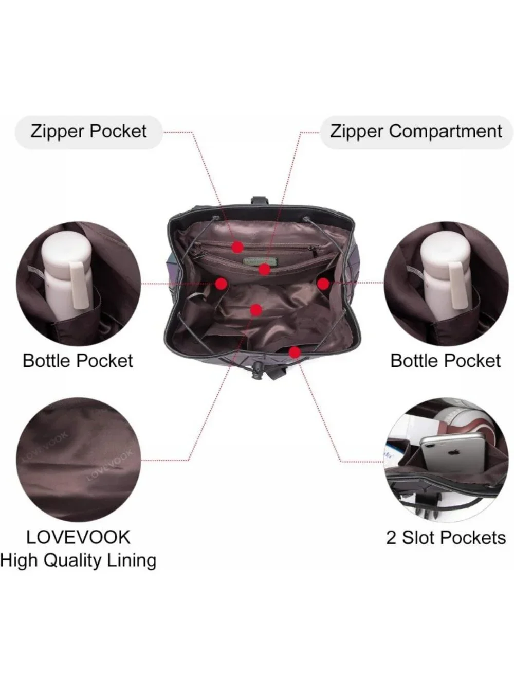 Luminous Geometric Holographic Crossbody Bag & Wallet for Women - Stylish